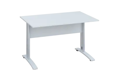 EPK 28 - 12 stůl kancelářský, kovová podnož bílá, deska 25 mm, široký 1200 mm, bílá